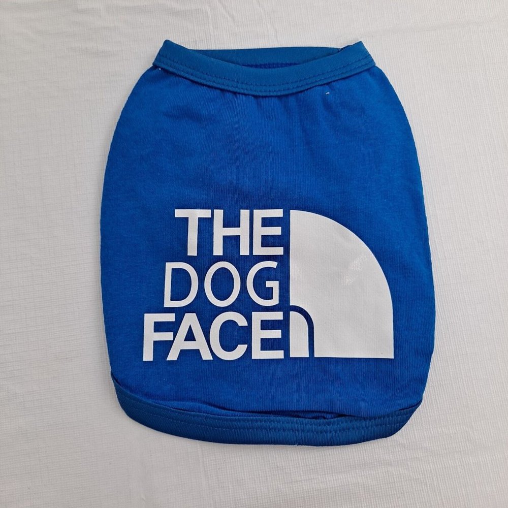 Dog Shirt The Dog Face Blue White Small